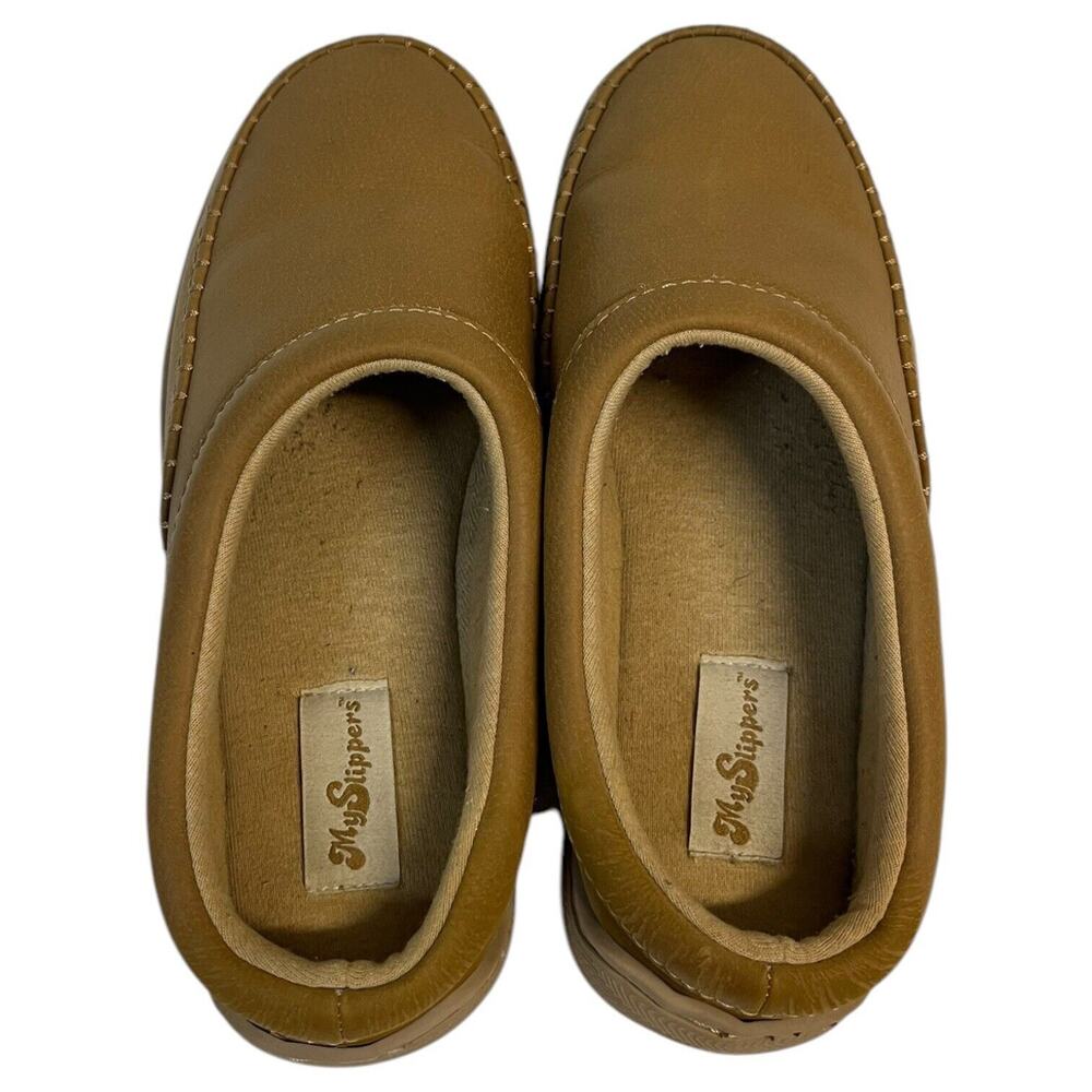 My Slippers Womens 6 All Season Leather Slip On Mules Shoes 74472-02 Brown - Picture 8 of 9